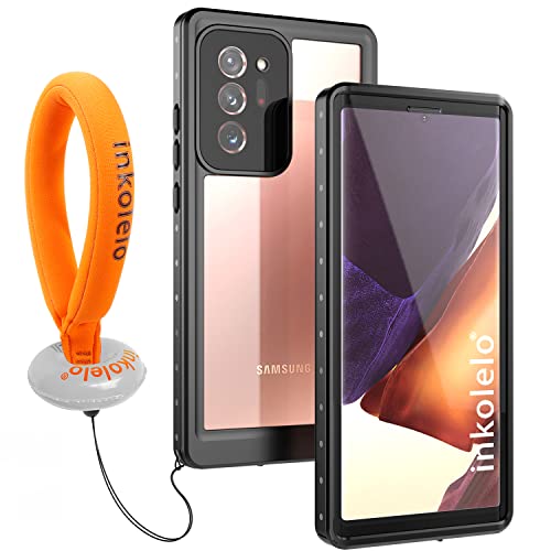 inkolelo für Samsung Galaxy Note 20 Ultra Wasserdichte Hülle, 360 Grad Schutzhülle Unterwasser Handyhülle mit Schwimmender Schlüsselband IP68 Wasserdicht Staubdicht Stoßfest Handytasche 6,9" (Schwarz) von inkolelo