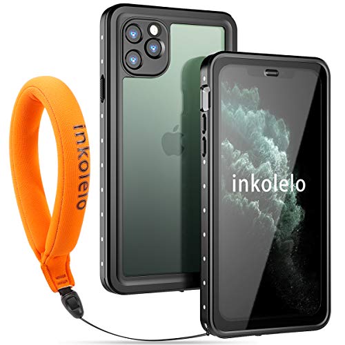 inkolelo für iPhone 11 Pro Max wasserdichte Hülle, 360 Grad Schutzhülle Unterwasser Handyhülle mit Schwimmender Schlüsselband, IP68 Wasserdicht Staubdicht Stoßfest Handytasche 6,5" (Schwarz/Orange) von inkolelo