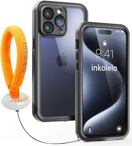 inkolelo für iPhone 15 Pro Max wasserdichte Hülle, 360 Grad Schutzhülle Unterwasser Handyhülle mit Schwimmender Schlüsselband, IP68 Wasserdicht Staubdicht Stoßfest Handytasche 6,7" (Schwarz/Orange) inkolelo für iPhone 15 Pro Max wasserdichte Hülle, 360 Grad Schutzhülle Unterwasser Handyhülle mit Schwimmender Schlüsselband, IP68 Wasserdicht Staubdicht Stoßfest Handytasche 6,7" (Schwarz/Orange) von inkolelo
