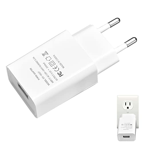 inlaw USB-Ladegerät-Adapterstecker, USB-Wandladegerät-Adapter | 5V2A europäischer USB-Adapter - Sicherer Reisestecker-Adapter, tragbarer Netzstecker für Tablet, kabelloser Lautsprecher, Amerika von inlaw