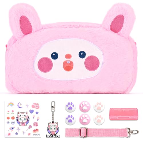 Switch Tasche für NS Switch, innoAura 11 in 1 Switch Zubehör Bundle mit Switch Hülle, Switch Spielespeicherhülle, Switch Daumenkappen, Abnehmbarer Schultergurt, Niedlicher Anhänger (Pinkes Kaninchen) Switch Tasche für NS Switch, innoAura 11 in 1 Switch Zubehör Bundle mit Switch Hülle, Switch Spielespeicherhülle, Switch Daumenkappen, Abnehmbarer Schultergurt, Niedlicher Anhänger (Pinkes Kaninchen) von innoAura