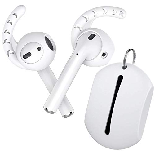 innoGadgets® Ear Plugs 2-Set & Case for AirPods | AirPods-Klammer - Unerschütterlicher Halt | Glattes Silikon - Perfekt für Freizeit und Sport [Kopfhörer Nicht enthalten] | Weiß von innoGadgets