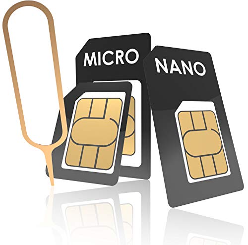 innoGadgets® Nano-SIM Adapter Set | Komplettes Adapter-Set für Nano-SIM auf Micro-SIM auf SIM | Inklusive SIM-Öffner-Nadel | Für alle Geräte geeignet von innoGadgets