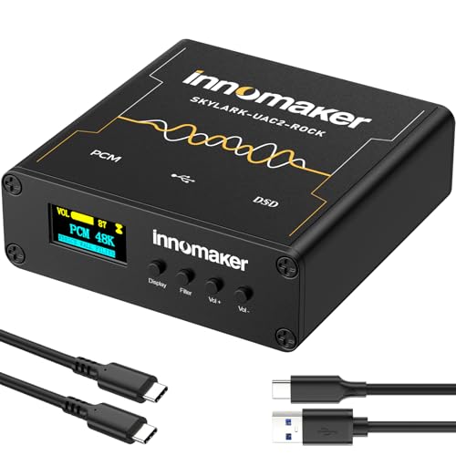 HIFI USB DAC/Headphone-Amplifier, ES9038Q2M Hochauflösend bis zu PCM 32Bit/768kHz oder DSD256, Audiospektrum FFT Display, USB Audio Interface für PC/Laptops/SBC,Nicht auf Mac OS unterstützt. HIFI USB DAC/Headphone-Amplifier, ES9038Q2M Hochauflösend bis zu PCM 32Bit/768kHz oder DSD256, Audiospektrum FFT Display, USB Audio Interface für PC/Laptops/SBC,Nicht auf Mac OS unterstützt. von innomaker