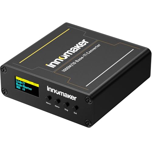 innomaker 1000BASE Ethernet Media Converter, 2-Wire Ethernet 1000BASE-T1 to 1000BASE-TX, Automotive IEEE 1000BASE-T1 Compliant, with OLED Screen von innomaker