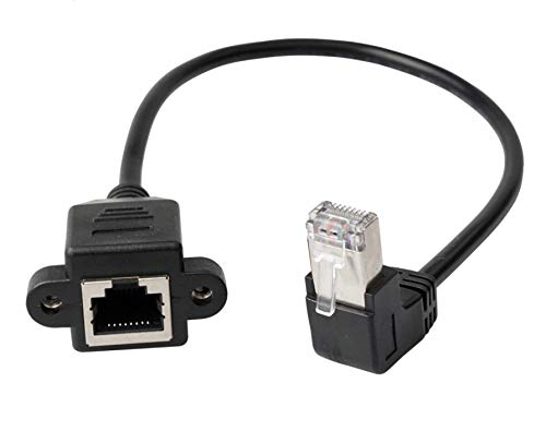 INNOV8 90 Grad abgewinkeltes Cat-6-Ethernet-Kabel, RJ45-Stecker auf Buchse, geschirmt, Ethernet-Netzwerk-Anschluss, Schraubplattenmontage, Switch-Boxen, Netzwerk – (UP-Winkel) von innov8
