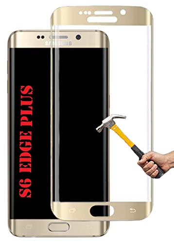 Samsung Galaxy S6 Edge Plus kompatibel mit Panzerglas gold Harte 3D Schutzfolie volle Abdeckung S6 Edge+ transparent Full Displayfolie Glasfolie 9H Härte Handyschutz Schutzglas von ino