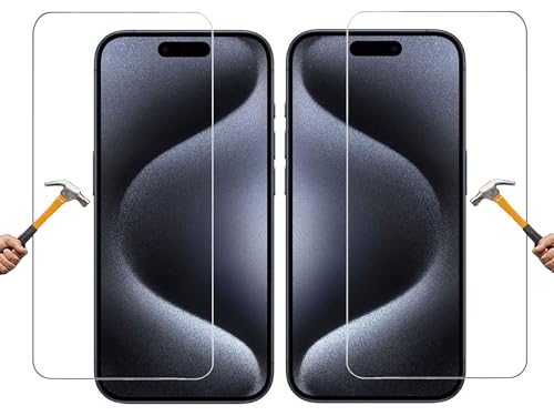 ino 2x Schutzglas kompatibel mit iPhone 15 Panzerglas harte Schutzfolie Panzerfolie Displayschutzglas Harte Folie Schutz Glasfolie Displayglas 9H von ino