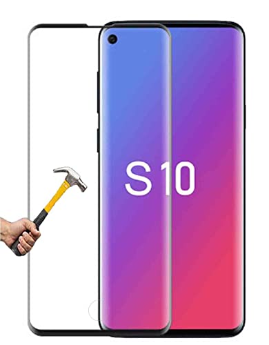 ino kompatibel mit 3D Panzerglas Samsung Galaxy S10 harte Schutzfolie volle Abdeckung transparent Full Displayfolie Glasfolie 9H Härte Handyschutz von ino