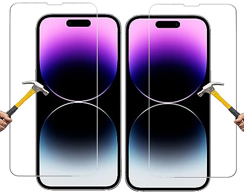 ino kompatibel mit iPhone 14 pro max Panzerglas Schutzglas 2 Stück harte Schutzfolie Panzerfolie Displayschutzglas Harte Folie Schutz Glasfolie Displayglas 9H von ino