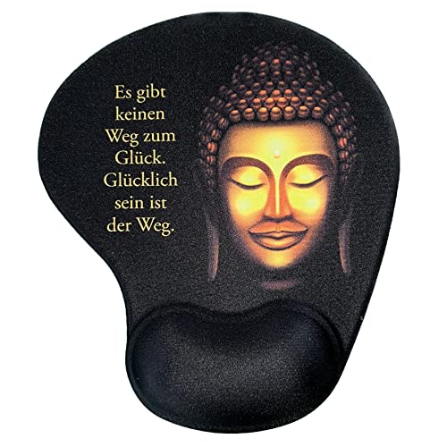 Insider Mousepad mit Handauflage oval. Mauspad Anti Rutsch mit Motivation Sprüche als Gaming Zubehör. Computer Maus Schreibtisch Unterlage Büro Gadgets inspirierende Zitate (Buddah - deutsch) von insider