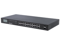 Intellinet 24-Port Gigabit Ethernet PoE+ Switch mit 2 SFP-Ports und LCD-Anzeige, LCD-Anzeige, IEEE 802.3at/af Power over Ethernet (PoE+/PoE)-konform, 370 W, Endspan, 19 Rackmount, Unmanaged, Gigabit Ethernet (10/100/1000), Vollduplex, Power over Ethernet (PoE), Rack-Einbau, 1U von intellinet