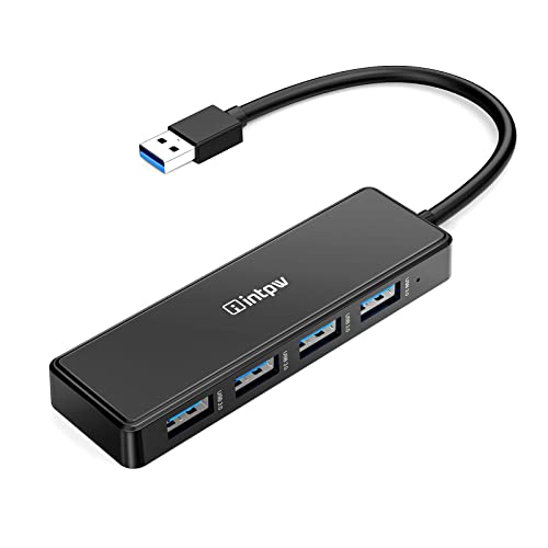 INTPW USB Hub, 4 Port USB 3.0 Hub USB Verteiler, Extra Super Speed 5Gbps Datenhub für MacBook, PS4, Surface Pro, Flash Drive, Mobile HDD(20CM) von intpw