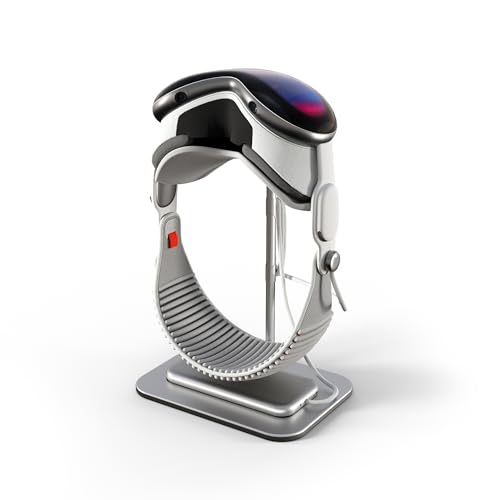 iofeiwak Ständer aus Aluminiumlegierung für Apple Vision Pro, Akku und Kabel, Leichter ABS Top Halter mit Silikon Anti Rutsch Basis - Silber iofeiwak Ständer aus Aluminiumlegierung für Apple Vision Pro, Akku und Kabel, Leichter ABS Top Halter mit Silikon Anti Rutsch Basis - Silber von iofeiwak