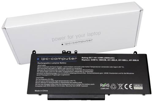 Ipc-computer Notebook-Akku G5M10 Replace 7.4V 5800 mAh Dell von ipc-computer