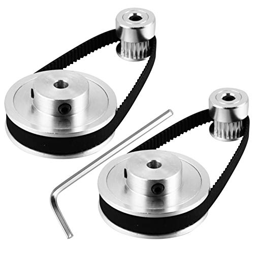 3D Drucker Zahnriemen Pulley Rad 4pcs 20 & 60 Zähne 5Mm Bohrung Synchron Rad 2pcs Länge 200Mm Breite 6Mm Gürtel 4Pcs Schrauben Allen Wrench für 3D Drucker von iplusmile