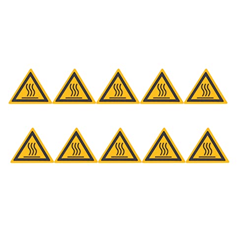 Heiße Oberfläche Vorsicht Zeichen Aufkleber: Selbstklebende Schale Und Stick- Dreieck Vinyl- Aufkleber 10Pcs von iplusmile