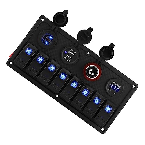 iplusmile 1 Satz Marine-Schalttafel Schweller Voltmeter-Kombinationsbedienfeld 8-Gang-Panel mit Voltmeter Marine-Panel 8-Tasten-Bedienfeld Doppel USB für Wohnmobil Kombiplatte Abs Schwarz iplusmile 1 Satz Marine-Schalttafel Schweller Voltmeter-Kombinationsbedienfeld 8-Gang-Panel mit Voltmeter Marine-Panel 8-Tasten-Bedienfeld Doppel USB für Wohnmobil Kombiplatte Abs Schwarz von iplusmile