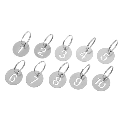 iplusmile 10 Stück Nummernschild Nummernzeichen Metall nummerierte Tags Etiketten für Schlüsselanhänger Schlüsseletiketten ID-Nummern-Tags Rostfreier Stahl Silver iplusmile 10 Stück Nummernschild Nummernzeichen Metall nummerierte Tags Etiketten für Schlüsselanhänger Schlüsseletiketten ID-Nummern-Tags Rostfreier Stahl Silver von iplusmile