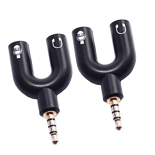 iplusmile 2 Stück Audio Adapterkopf Splitterkabel Für Headset Mikrofonadapterbuchse Kopfhörer Extender Stereo Dual Ohrhörer Doppelkopfhörerbuchse Kopfhöreradapter Audiokabelkopf Schwarz von iplusmile