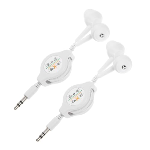 iplusmile 2 Stück Dual Dehnbare Kopfhörer Ohrhörer Kabel Ohrhörer Bequeme Kopfhörer Kabelgebundene Ohrhörer Kabelgebundene Kopfhörer Ohrhörer Kabelgebundene Sportkopfhörer Weiß von iplusmile