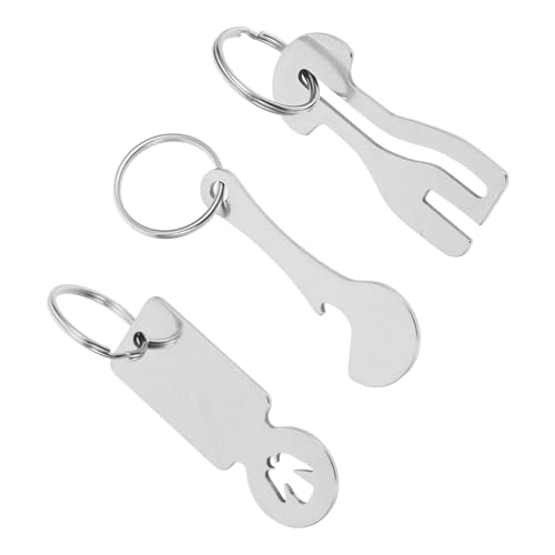iplusmile 3 Stück Einkaufswagen-Token Einzelhandel Markt Schlüsselanhänger mit Einkaufswagenmünze Warenkorb Viertel Schlüsselanhänger Zeichen Quartal Rostfreier Stahl Silver von iplusmile