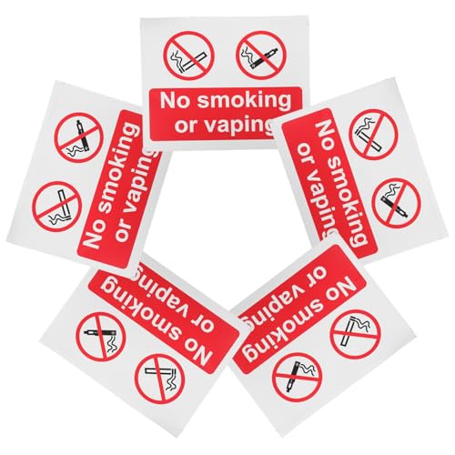 iplusmile 5 Stück Kreative Aufkleber Vinyl Nichtraucher Aufkleber Wetterfest Nichtraucher Aufkleber Nichtraucher Schild Metall Nichtraucher Hinweisaufkleber Fahrzeug von iplusmile