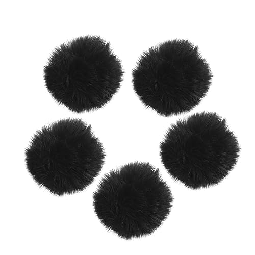 iplusmile 5Stücke Mikrofon Winddichter Pullover Für Lavalier Mikrofone Windschutz Aus Kunstfell Schwarz Optimaler Schutz Für Außeneinsätze Ktv Minimiert Windgeräusche Akustisch von iplusmile