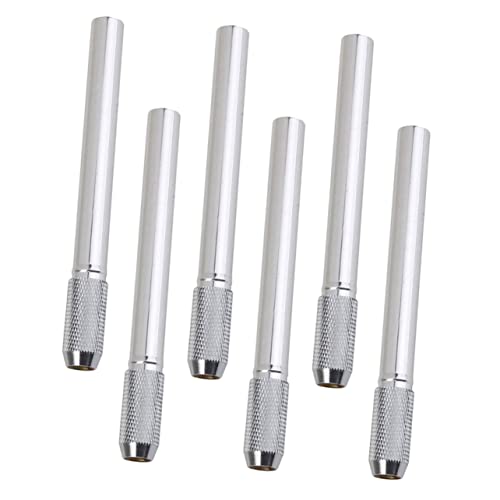 iplusmile 6Stücke Tragbarer Bleistiftverlängerer Bleistift Extender für Schule und Büro Passend für Kurze Bleistifte Einfach zu Bedienen Transportieren Silber von iplusmile