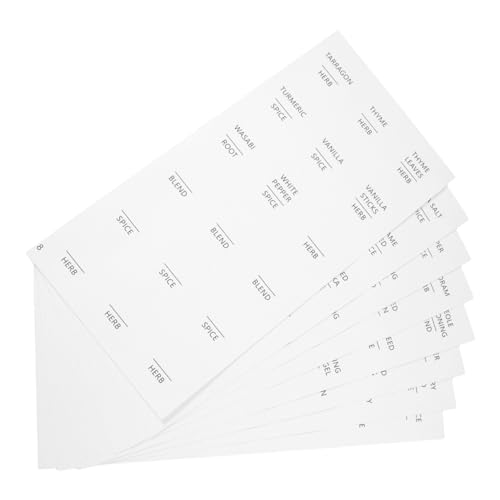 iplusmile 8 Blatt Geschmacksgeschriebenes Etikett Etikettenaufkleber für Gläser Nur Aufkleber für Gewürzetiketten Aufkleber für Gewürzgläser Küchenetiketten für Behälter Weiß iplusmile 8 Blatt Geschmacksgeschriebenes Etikett Etikettenaufkleber für Gläser Nur Aufkleber für Gewürzetiketten Aufkleber für Gewürzgläser Küchenetiketten für Behälter Weiß von iplusmile