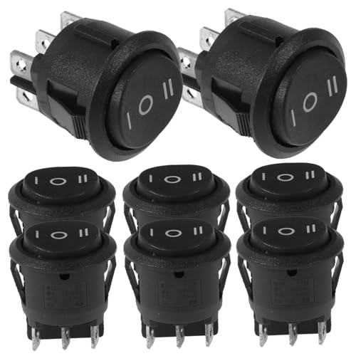 iplusmile 8Stücke Auto Kippschalter Pin Positionen Toggle Schalter Für Fahrzeuge Boote Und Elektrische Modifikationen Runder Rocker Switch Mit Hoher Zuverlässigkeit von iplusmile