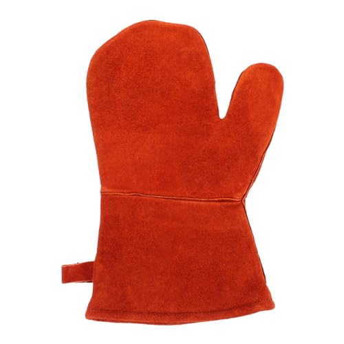 iplusmile Isolierhandschuhe Für Hohe Temperaturen Handschuhe Grillen Ofenhandschuh Küchenhandschuhe Ofengrillhandschuhe Für Männer Hitzebeständiger Handschuh Brown Rindsleder von iplusmile