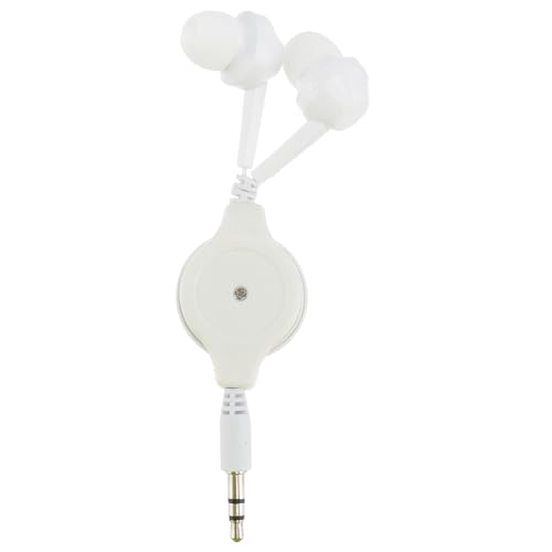 iplusmile Kopfhörer Mit Kabel Einzibar Kabelgebundene Ohrhörer – 3 5-mm-mp3-doppelzug-teleskopkopfhörer – In-Ear-kopfhörer Weißer Player Stereoanlage Kopfhörer Mit Kabel Aufrollbar von iplusmile