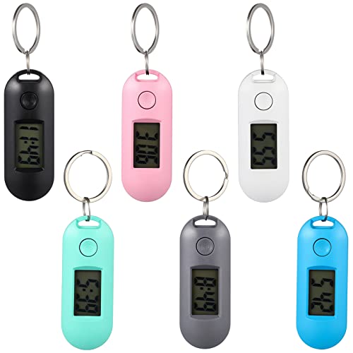 iplusmile Schlüsselanhänger Schlüsselanhänger-Taschenuhren Tragbare Digitaluhr Kleine Elektronische Uhr Mit Kettenclip-Uhren Für Rucksäcke Kinder Studenten (6 Stück) Wecker von iplusmile