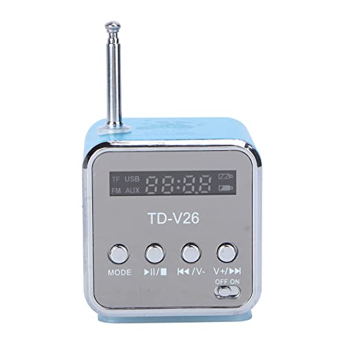 iplusmile Tragbarer Digital Mini Lautsprecher Mit Fm Radio Und USB Unterstützung Klarer Sound Led-anzeige Wiederaufladbarer Akku Für Unterwegs Blau von iplusmile