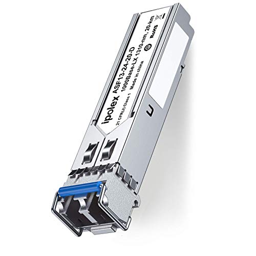 ipolex 1G SFP LC Fiber Module, 1310nm SMF - 1000Base-LX LC Transceiver Kompatibel für Cisco GLC-LH-SMD, Meraki MA-SFP-1GB-LX10, Ubiquiti UF-SM-1G, Mikrotik, Netgear, D-Link, TP-Link, Zyxel, etc von ipolex