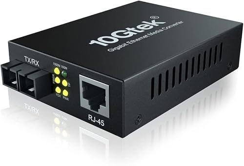Gigabit Ethernet Medienkonverter LWL, Glasfaser Multimode SC Media Convertor mit 1Gb SFP SX Transceiver-10/100/1000Base-Tx zu 1000Base-SX, bis zu 550m(Europäisch Power Adapter) von ipolex