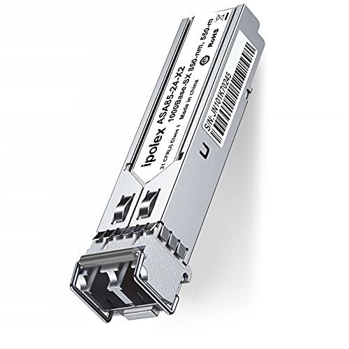 Gigabit Multimode SFP LC Transceiver, 1000BASE-SX Mini GBIC, 1.25G SFP Modul für Cisco GLC-SX-MMD, Meraki MA-SFP-1GB-SX, Ubiquiti UF-MM-1G, Mikrotik S-85DLC05D, Netgear AGM731F und mehr (850nm MMF) von ipolex