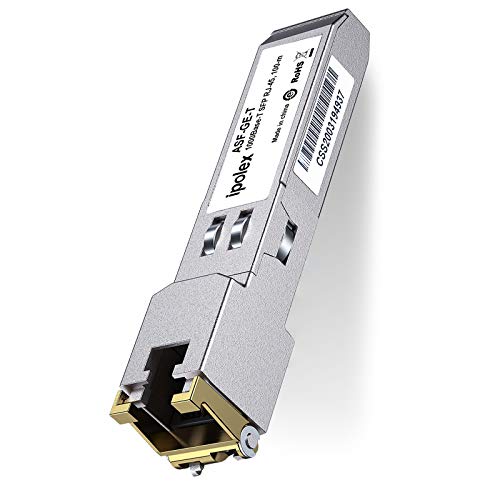 ipolex 1.25G RJ45 Kupfer SFP Transceiver, 1000Base-T 100m Mini-Gbic Modul Kompatibel mit Ubiquiti UF-RJ45-1G, Cisco GLC-T/SFP-GE-T, Meraki MA-SFP-1GB-TX, Mikrotik etc. 1-Pack von ipolex