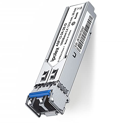 ipolex 1.25G SFP Transceiverr, 1000Base-LX 1310nm 20km Singlemode LC Mini-Gbic Modul Kompatibel mit Ubiquiti UF-SM-1G, Cisco GLC-LH-SMD, Meraki, TP-Link TL-SM311LS etc. 1-Pack. von ipolex