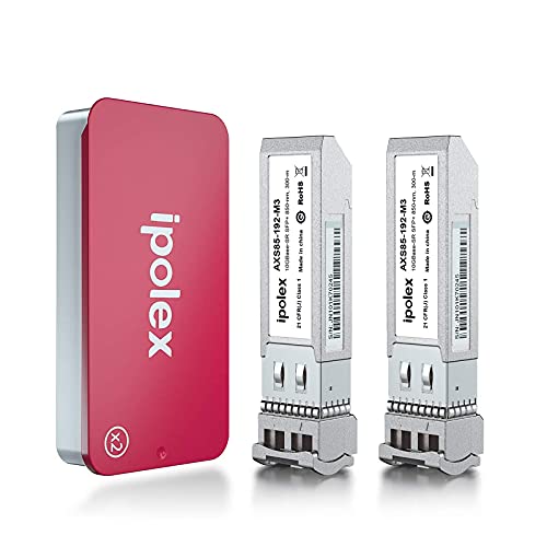 ipolex 10G SFP+ Multimode LC Transceiver, 10GBase-SR Mini GBIC Modul Kompatibel mit Cisco SFP-10G-SR, Ubiquiti UF-MM-10G, TP-Link TXM431-SR, Meraki, Netgear etc. (MMF, 850-nm, 300 Meter) 2-Pack. von ipolex