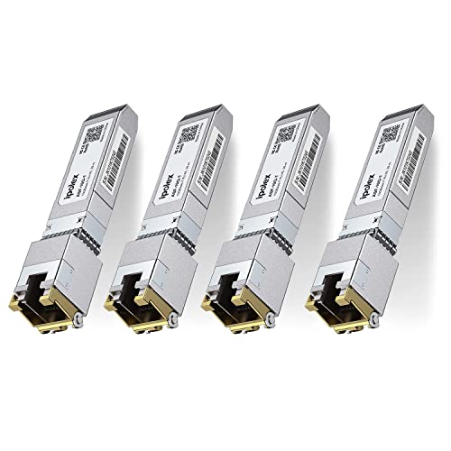 ipolex 10G SFP+ RJ45 Kupfer Transceiver, 10GBase-T Mini GBIC Modul kompatibel mit Cisco, Ubiquiti UniF, Mikrotik, Netgear, Fortinet, D-Link usw. bis zu 80 Meter 4er-Pack von ipolex