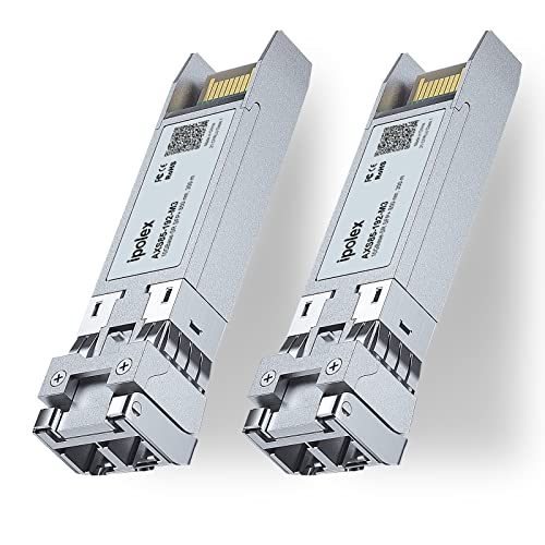 ipolex 10G SFP+ Transceiver, 10GBase-SR 850nm 300m Multimode LC Mini-Gbic Modul Kompatibel mit Ubiquiti UF-MM-10G, Cisco SFP-10G-SR, TP-Link TXM431-SR, Meraki, Netgear etc. 2-Pack von ipolex
