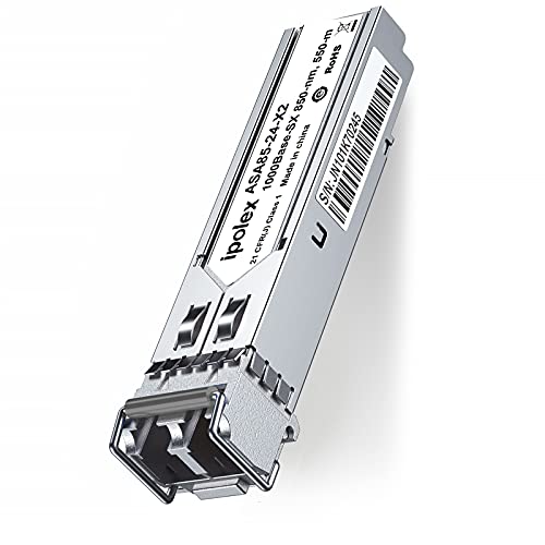 ipolex 1.25G SFP Multimode LC Transceiver, 1000Base-SX Mini GBIC Modul Kompatibel mit Cisco GLC-SX-MMD, Meraki MA-SFP-1GB-SX, Ubiquiti UF-MM-1G, Mikrotik etc. (MMF, 850 nm, bis zu 550 Meter),1-Pack von ipolex
