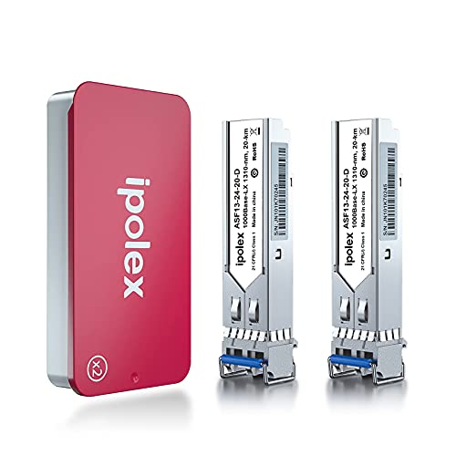 ipolex Gigabit Single Mode SFP Transceiver for Cisco GLC-LH-SMD, 1000Base-LX/LH Mini GBIC, 1.25G SFP LC Fiber Module, 1310nm SMF, up to 20km, for Cisco, Meraki, Ubiquiti UF-SM-1G and More, 2-Pack von ipolex