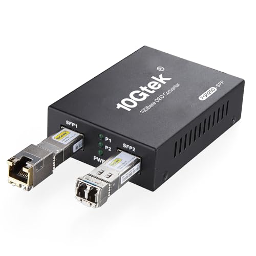 ipolex SFP+ Medienkonverter G0200-SFP (Kit #33), 10GBase-T Reichweite 30 Meter, SFP+ LR Modul, 10 km, SMF, 1310 nm von ipolex