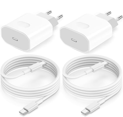 USB C Ladegerät Ladekabel für iPhone 16 15/16 15 Pro/16 15 Pro Max/16 15 Plus,2Pack 25W USB C Power Adapter Schnellladekabel für iPad Pro/Air 2024/10.Generation,Schnellladegerät Stecker mit 2M Kabel von ipremium