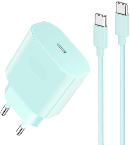 USB C Ladegerät Ladekabel für iPhone 15/15 Pro/15 Pro Max/15 Plus/iPad Pro/Air, Original 20W USB C Adapter PD 3.0 Schnellladegerät Netzteil Stecker mit 2M USB C Kabel Schnellladekabel von ipremium