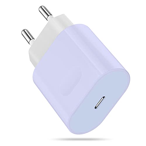 iPhone Ladegerät,20W USB C Ladegerät für iPhone 15 14 13 12 11,Power Adapter USB C Stecker Ladestecker Schnellladegerät USB C Netzteil für iPhone 15 14 Pro/Pro Max/15 14 Plus/13 12 Pro Max/Mini (Lila) von ipremium