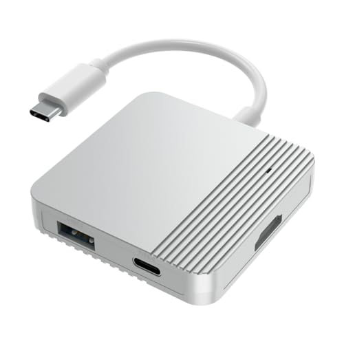 ISHEEP USB-C-Hub HDMI 4K mit PD Charge 100 W, Adapter USB C auf USB 3.0 x 2, TEY-C x 1, 5 in 1 Dock aus Aluminium, kompatibel mit Macbook Air Macbook Pro Chromebook KH1072 von isheep